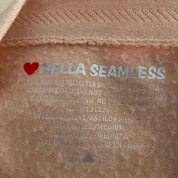 Bella Seamless (juniors) fleece long sleeve scrunch crop top, peach cream - Picture 4 of 6